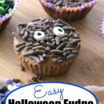 Almond Butter Fudge Cups decorated for Halloween