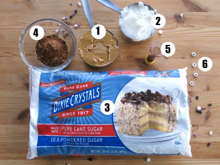 Numbered ingredients to make the recipe.