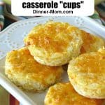 Spaghetti Squash Au Gratin Casserole Cups stacked on a serving platter