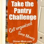 Open pantry covered with graphic that says Take the Pantry Challenge