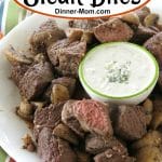 Air Fryer Steak Bites and Mushrooms Pin