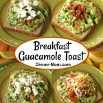 Collage of Guacamole Toast with different toppings