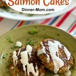 Baked Salmon Cake Pin with text overlay