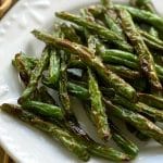 Crispy Roasted Green Beans on Plate Pin