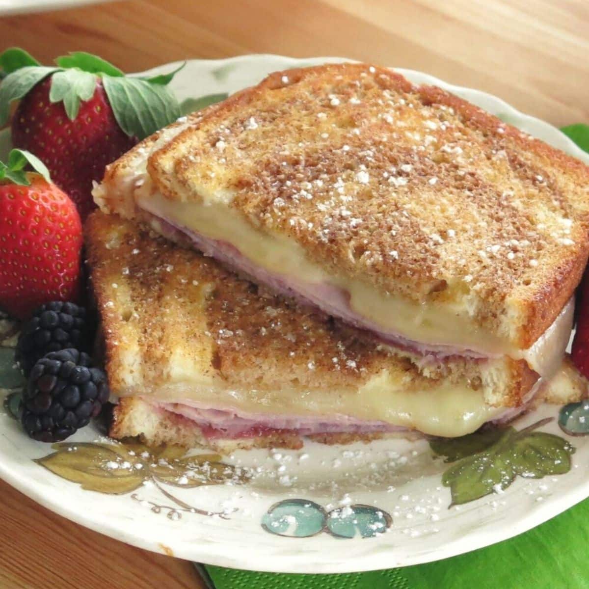 Monte Cristo Grilled Cheese on a plate.