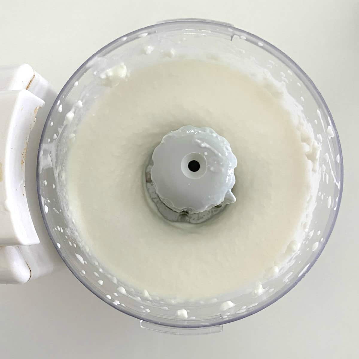 Whipped cottage cheese in food processor.