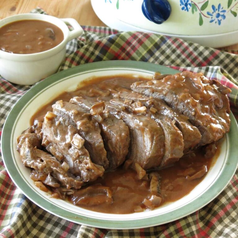Beef Shoulder Roast with Red Wine Mushroom Sauce The DinnerMom