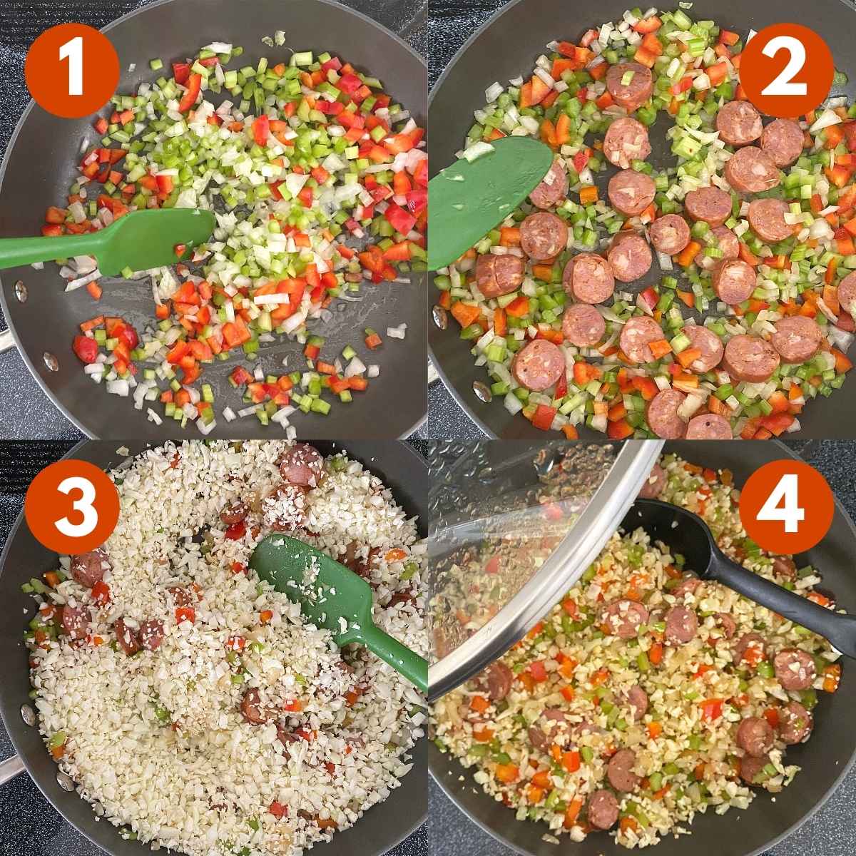 Numbered graphic with pictures of steps to make recipe.