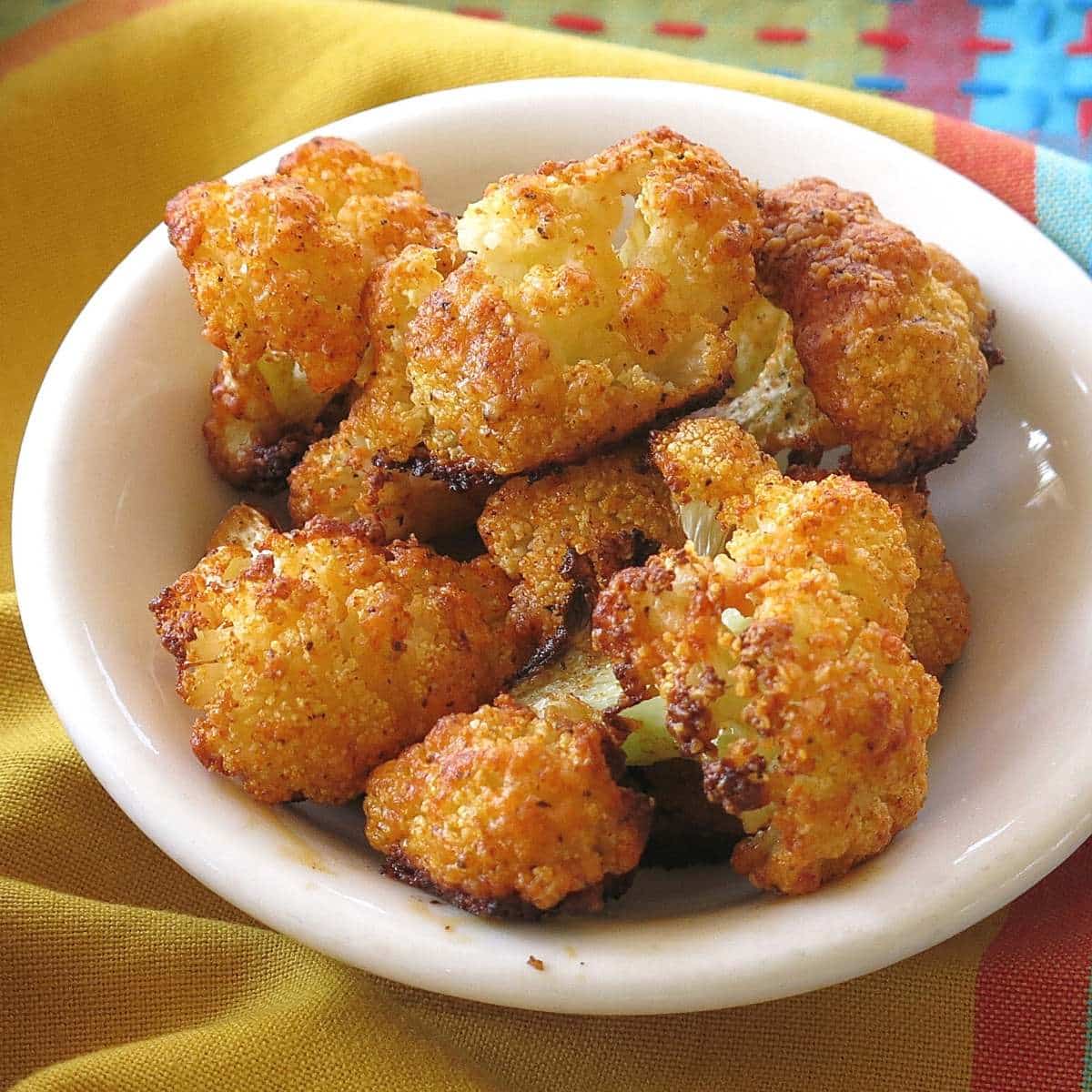 Parmesan Cauliflower Bites Appetizer in a bowl.