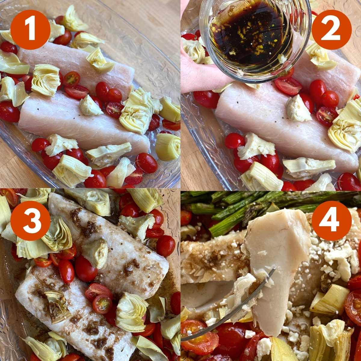 Numbered picture collage of steps to make recipe.
