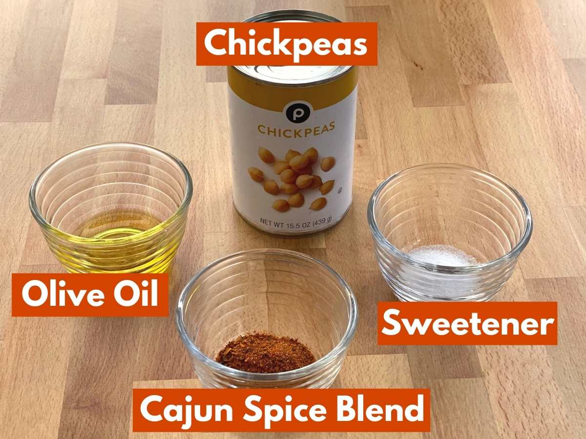 Labeled ingredients needed to make recipe.