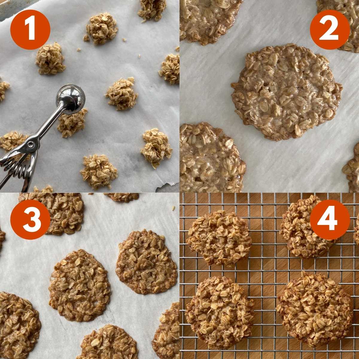 Numbered pictures to bake cookies.