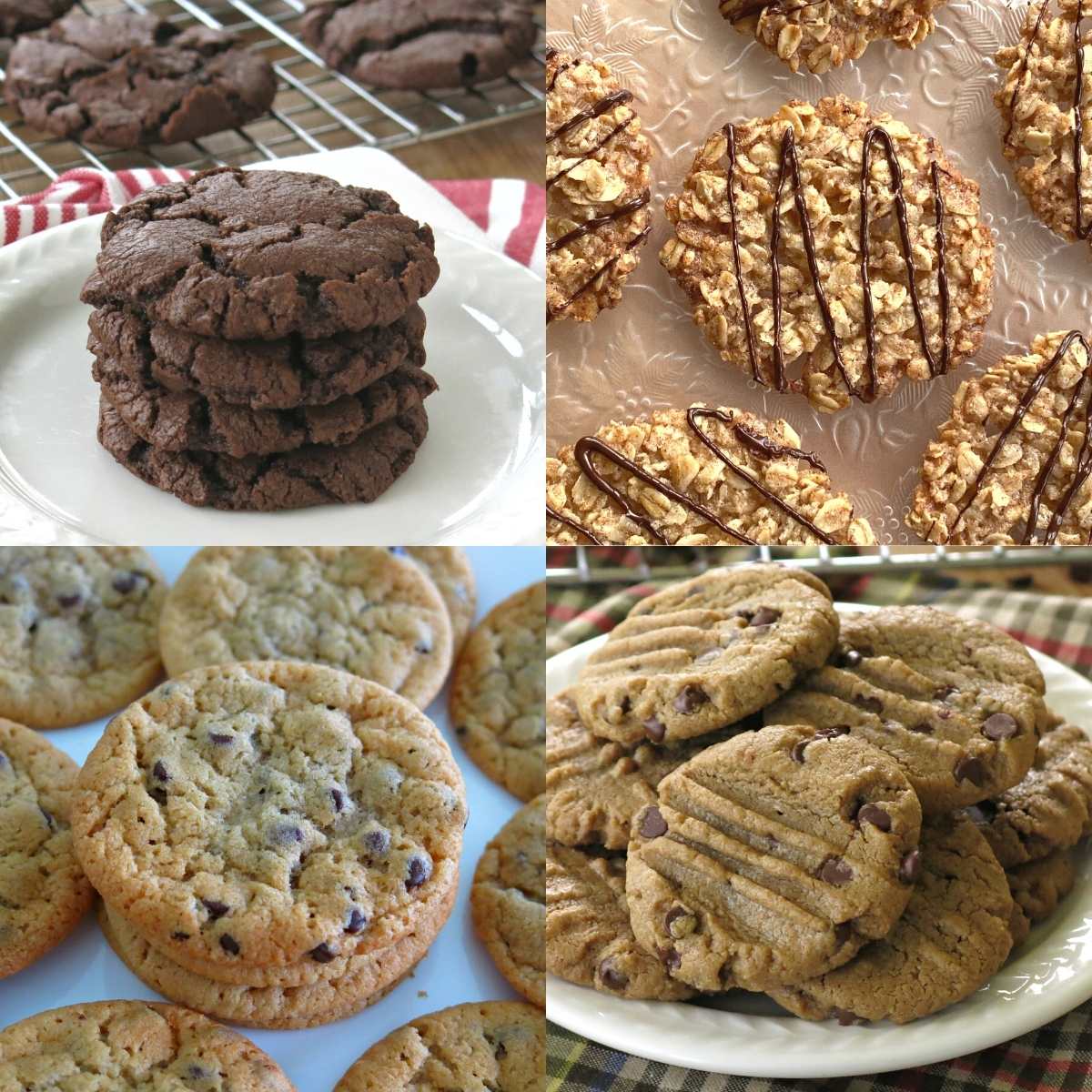 Collage of 4 of the best vegan cookie recipes.