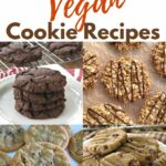 Collage of 4 vegan cookies with name of post.