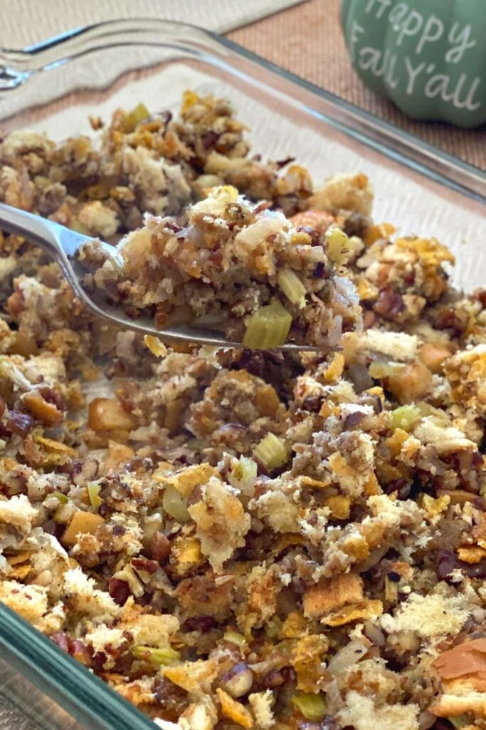 MakeAhead Oven Baked Stuffing The DinnerMom