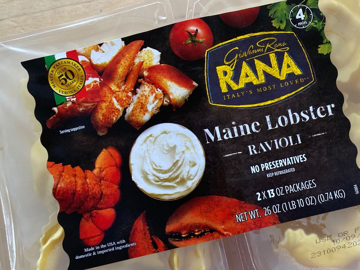 Two 13 ounce packages of Rana Maine Lobster Ravioli.