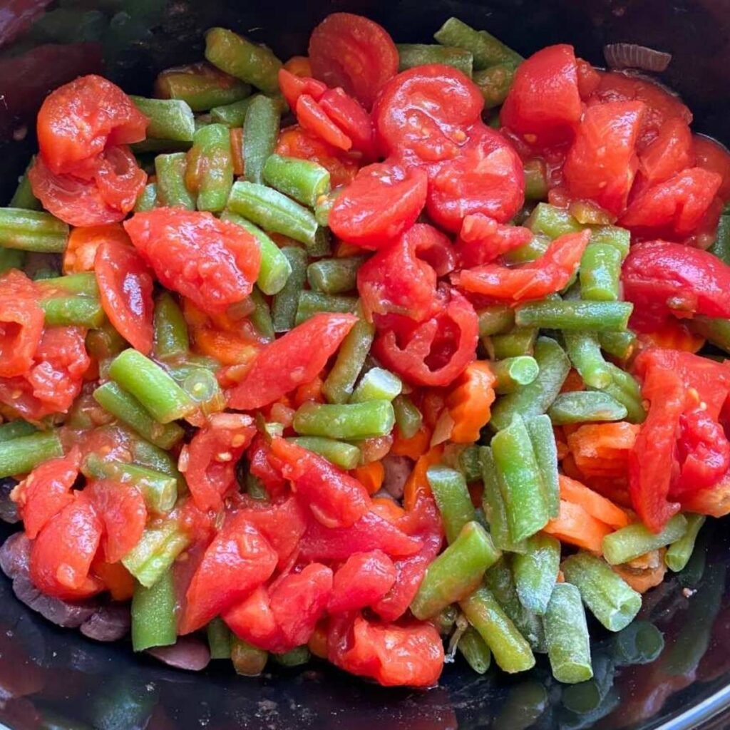 Mix cornstarch and cold water in a small cup about 15 minutes before serving time. Add the slushy mixture to the crock pot and stir into beef and vegetables. Cook for 15 minutes more.
This step not only thickens the stew but creates a silky smooth glaze that can be spooned over the final dish and everything else in sight, like creamy mashed potatoes or made from frozen cauliflower mash.